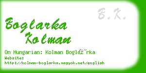 boglarka kolman business card